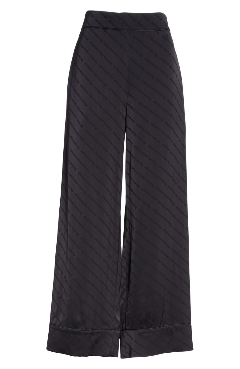 Alexander Wang Logo Jacquard Wide Leg Pajama Pants, Alternate, color,