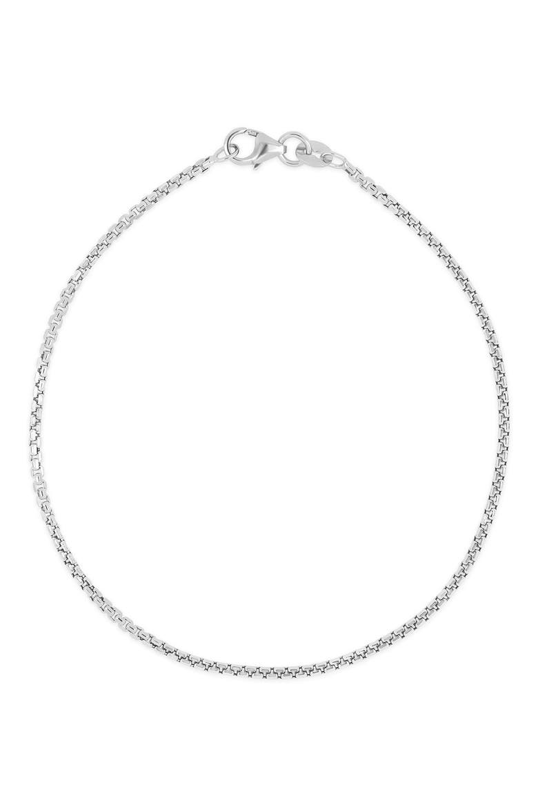 Men's 14K Gold Box Chain Bracelet (Online Trunk Show), Main, color, 14K WHITE GOLD