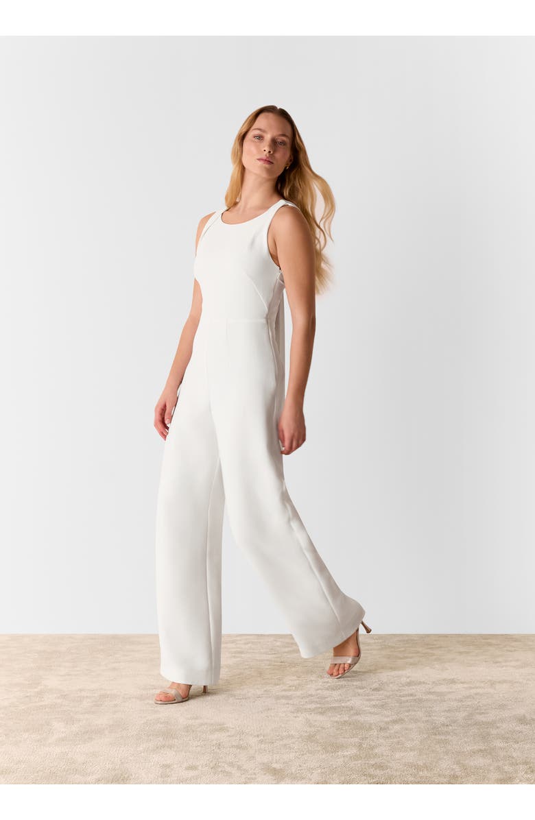 22454328 Tie Back Wide Leg Bridal Jumpsuit, Alternate, color, Ivory