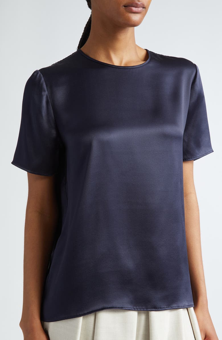 Eleventy Short Sleeve Silk Top, Alternate, color, 
