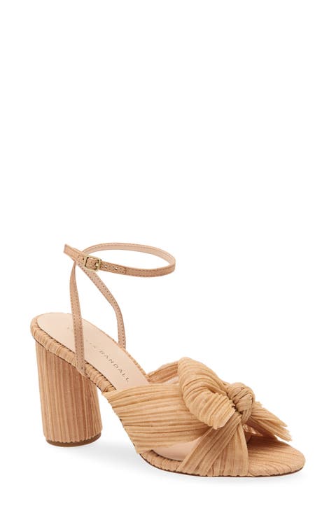 Camellia Pleated Bow Sandal (Women)