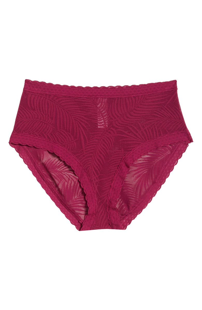 MeUndies Allover Lace High Waist Briefs, Alternate, color, Plum Feather
