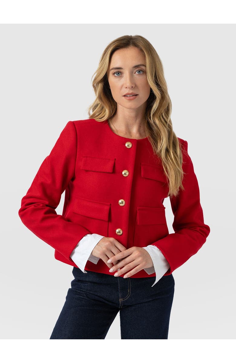 Saint + Sofia Colette Jacket, Main, color, Red