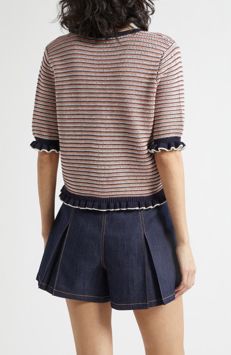 Cinq à Sept Clem Stripe Cardigan, Alternate, color, Navy Multi