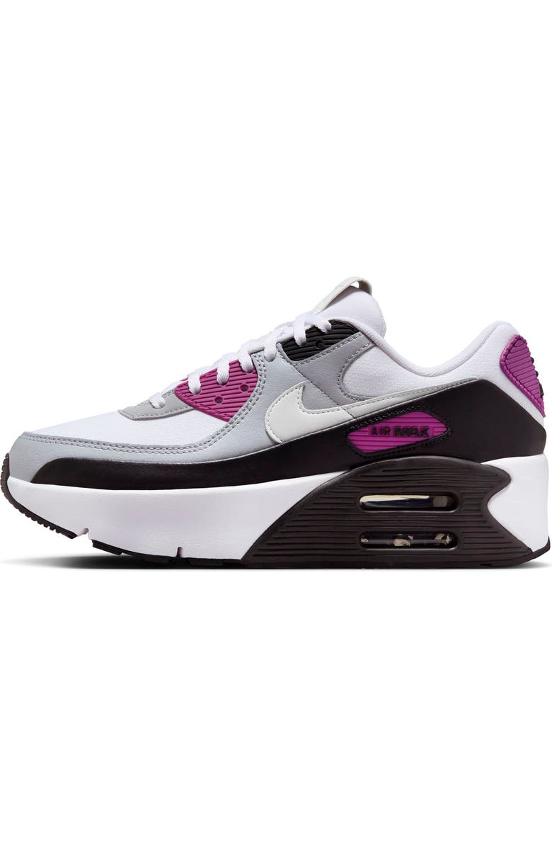 Nike Air Max 90 LV8 Platform Sneaker, Alternate, color, White/ Dust/ Berry/ Grey