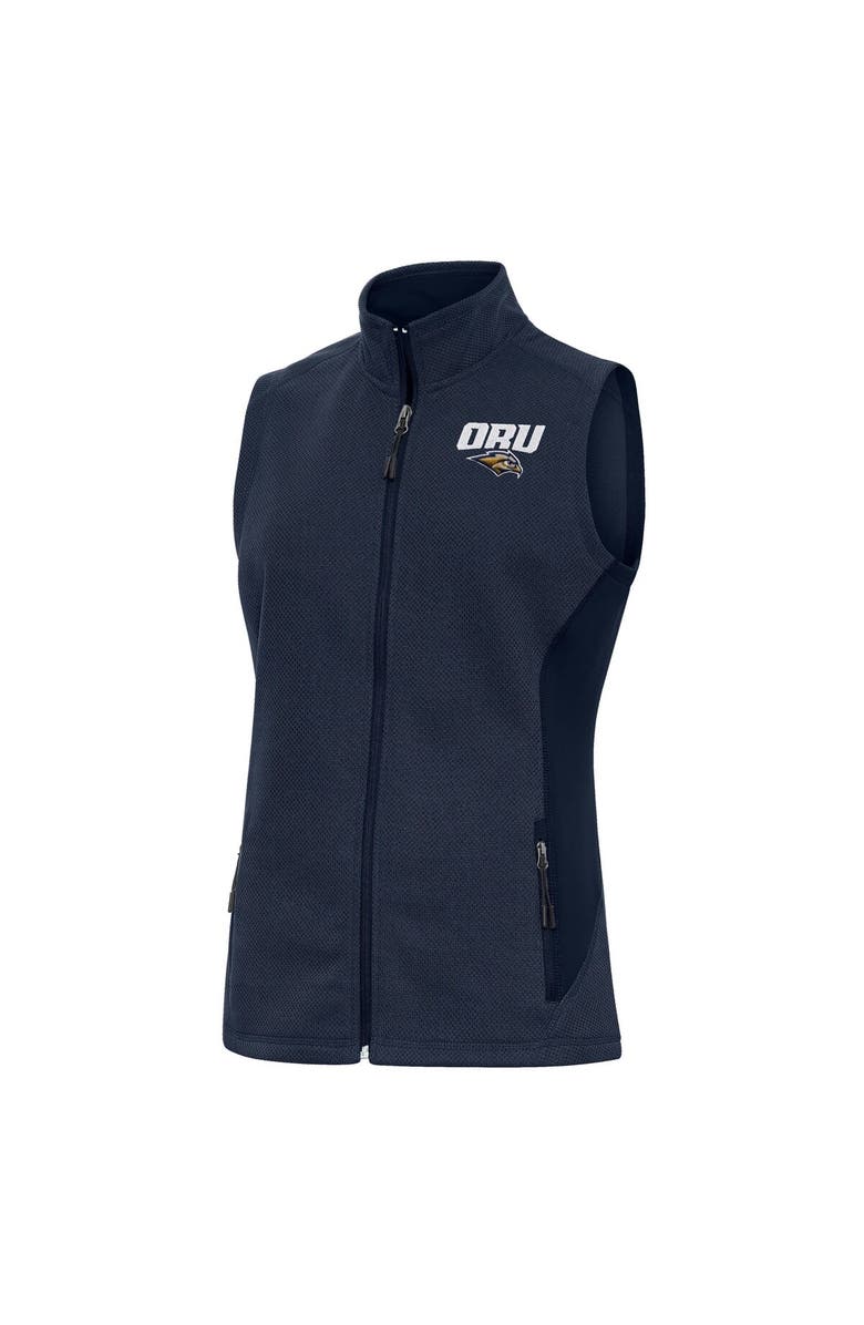 ANTIGUA Women's Antigua  Heather Navy Oral Roberts Golden Eagles Course Full-Zip Vest, Alternate, color, 