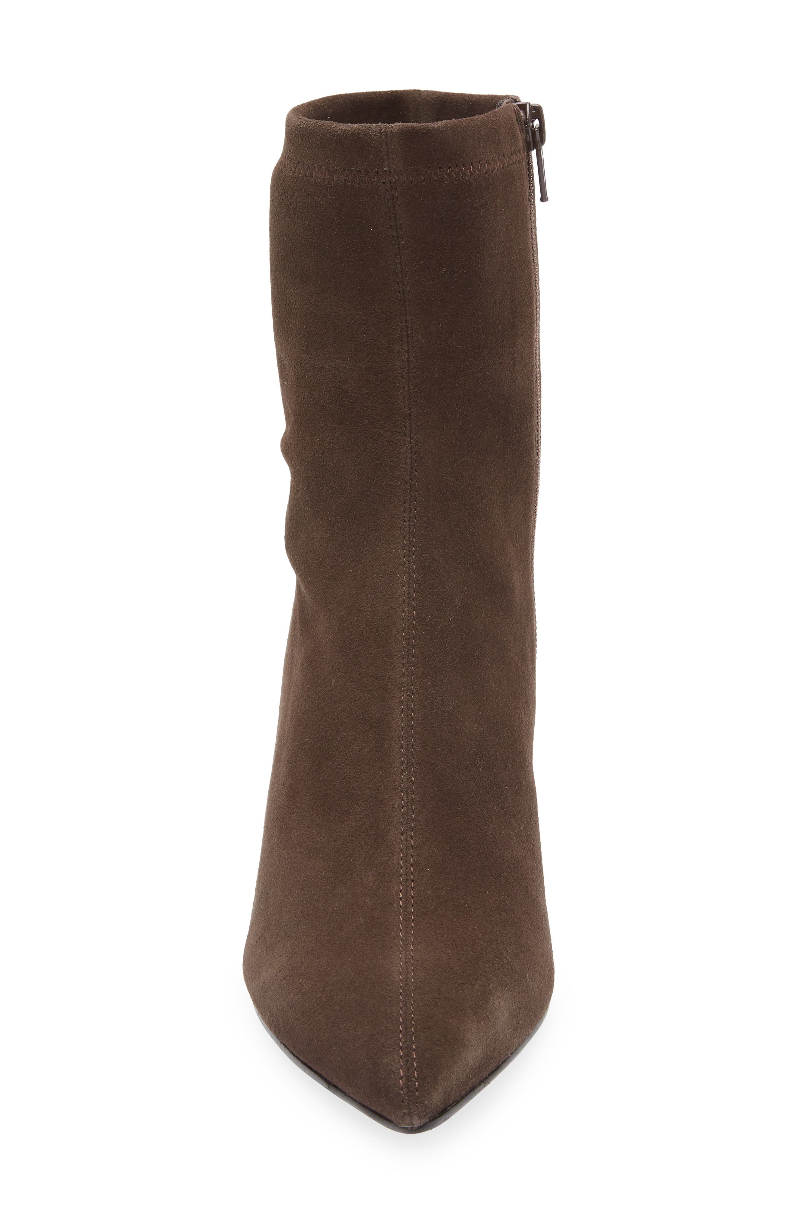 rag & bone Britt Pointed Toe Sock Bootie, Alternate, color, Dark Espresso Suede