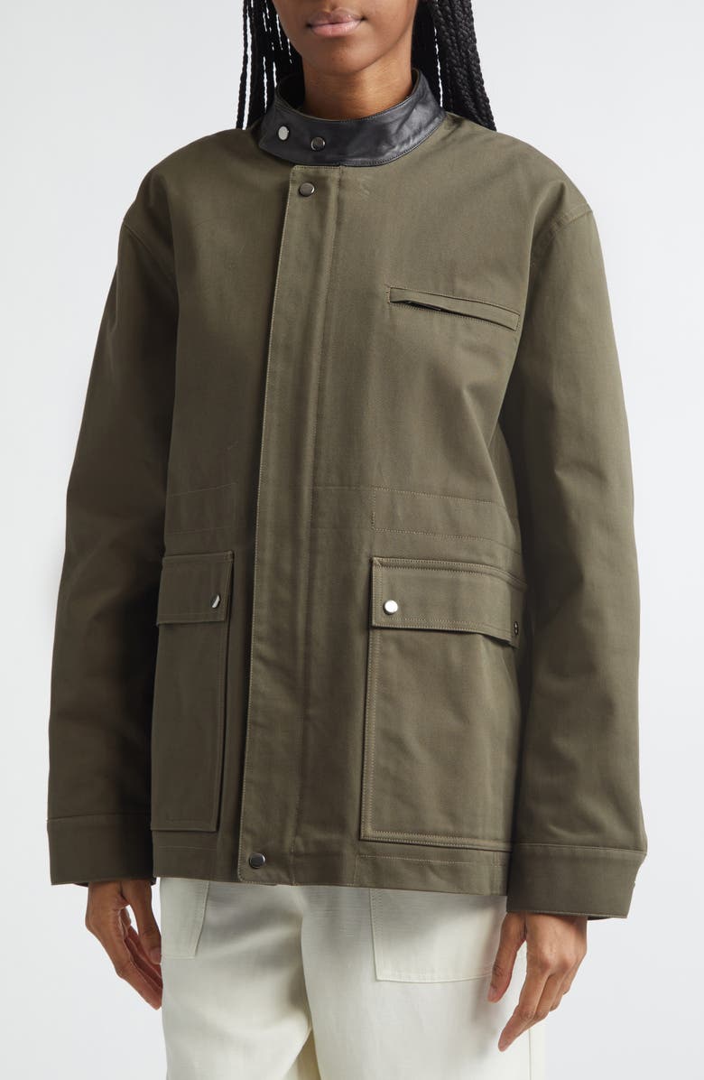Wales Bonner Vision Cotton Field Jacket, Alternate, color, Olive / Black