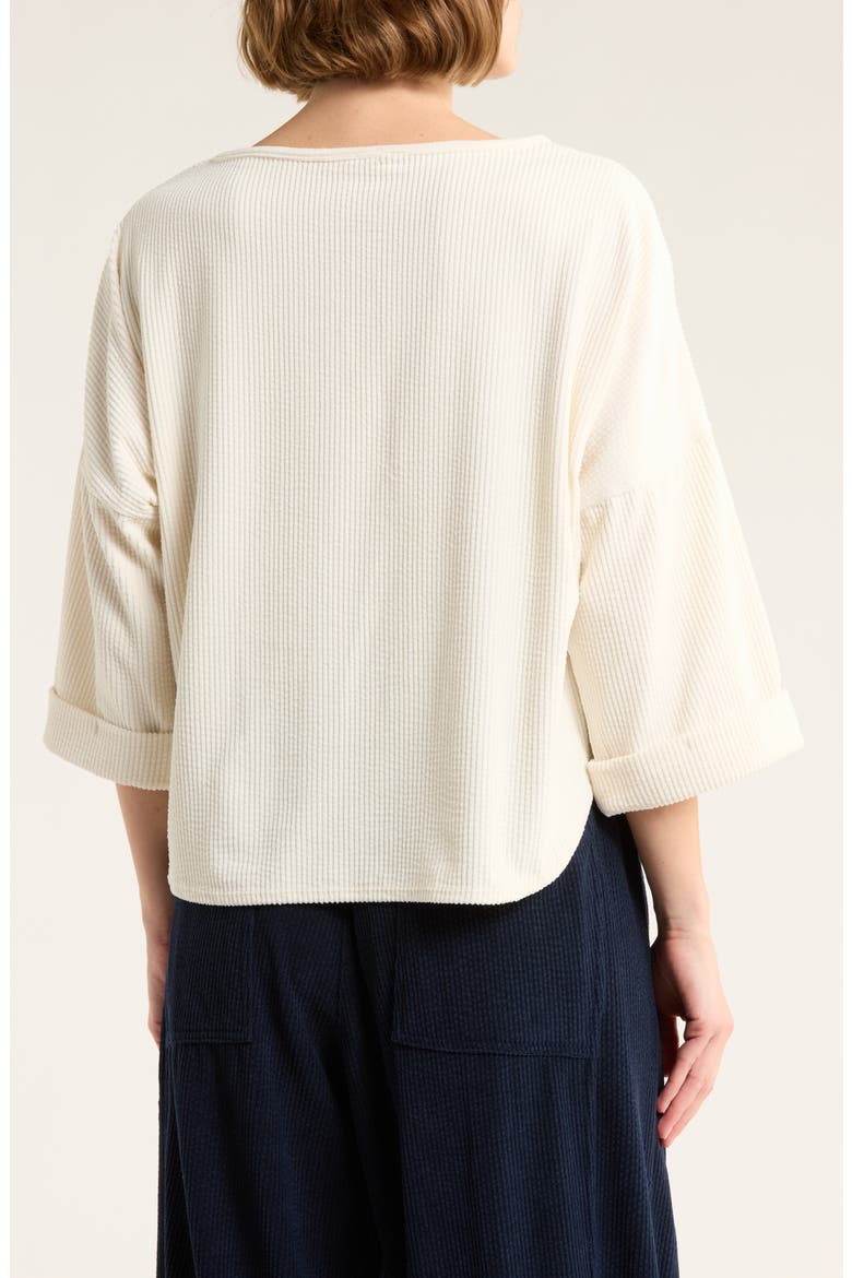 Long Sleeve Knit Corduroy Top, Alternate, color, CREAM
