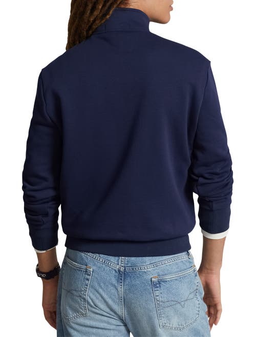 Polo Ralph Lauren Sport Capsule Retro Flag Logo Half Zip Sweatshirt In Cruise Navy/white
