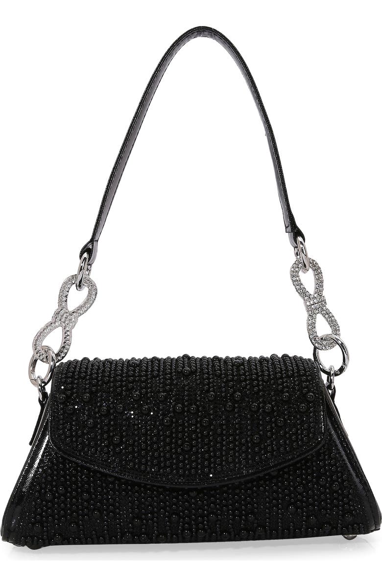 BERNESS Rhinestone Embellished Shoulder Bag, Main, color, Black