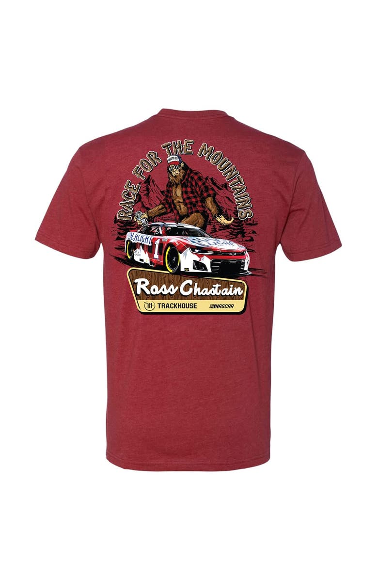 Trackhouse Racing Team Collection Men's Trackhouse Racing Team Collection Red Ross Chastain Busch Light Flannel T-Shirt, Alternate, color, 