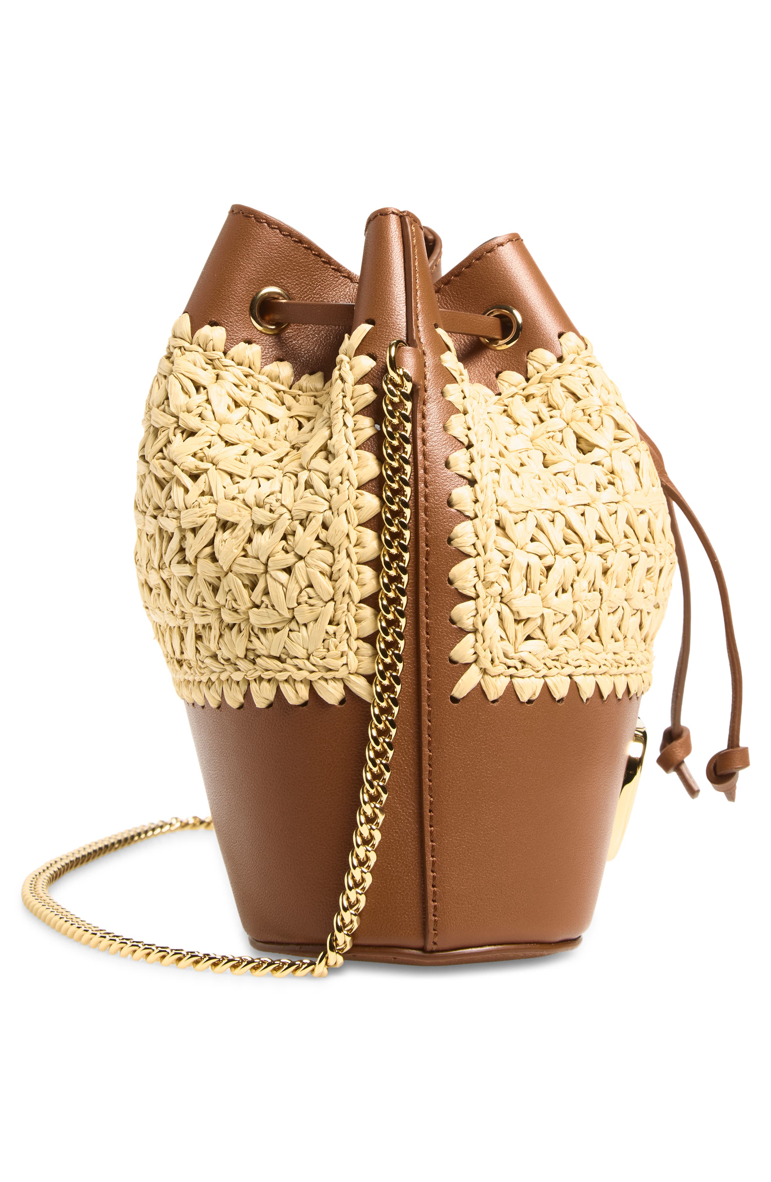 Mini Straw Drawstring Bag, Alternate, color, NATURAL