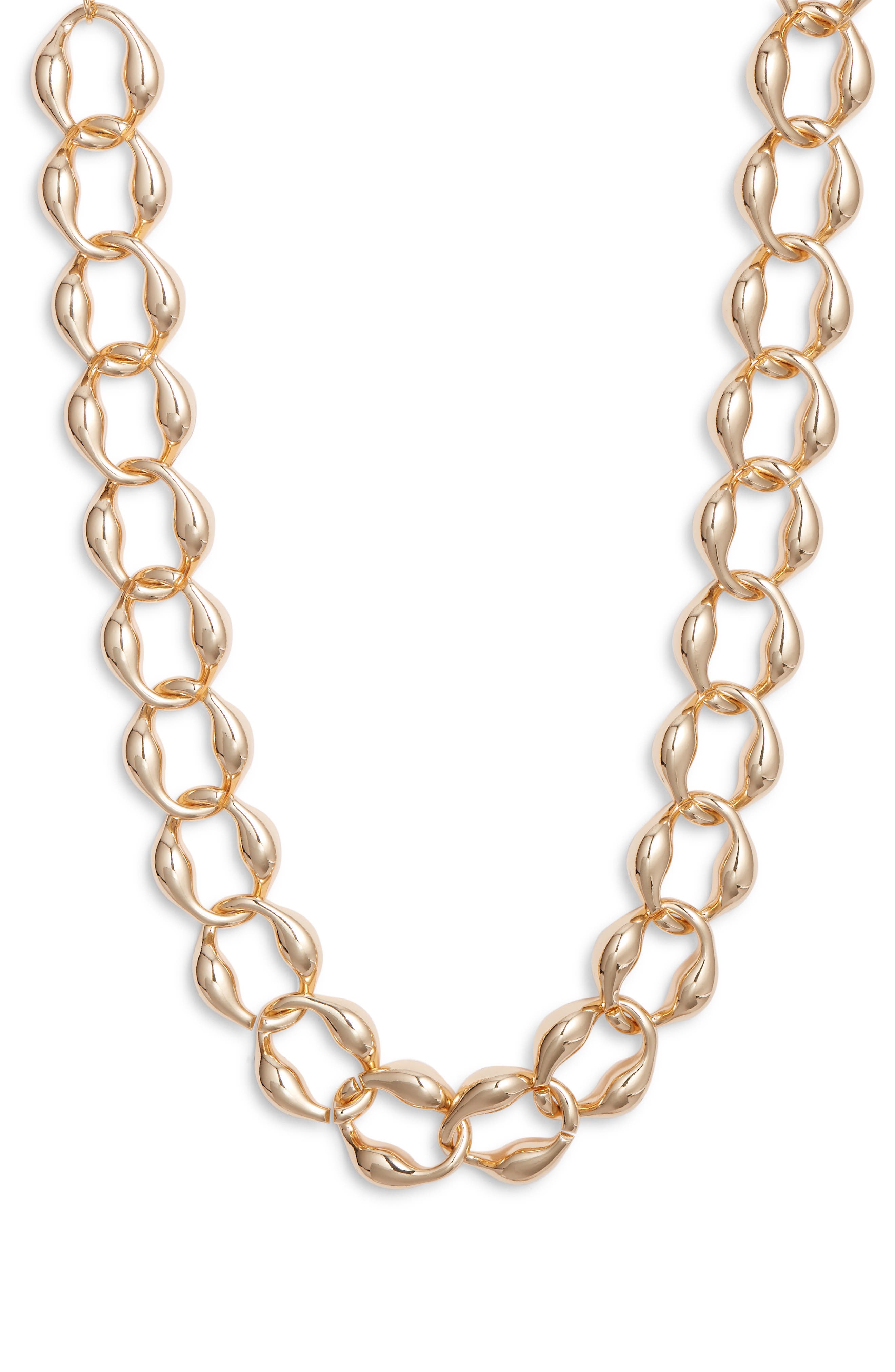 Open Edit Puffy Curb Chain Necklace