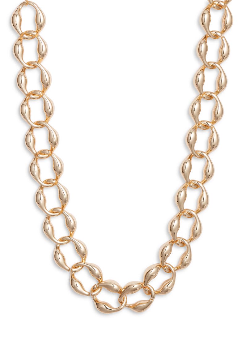 Puffy Curb Chain Necklace, Main, color, GOLD