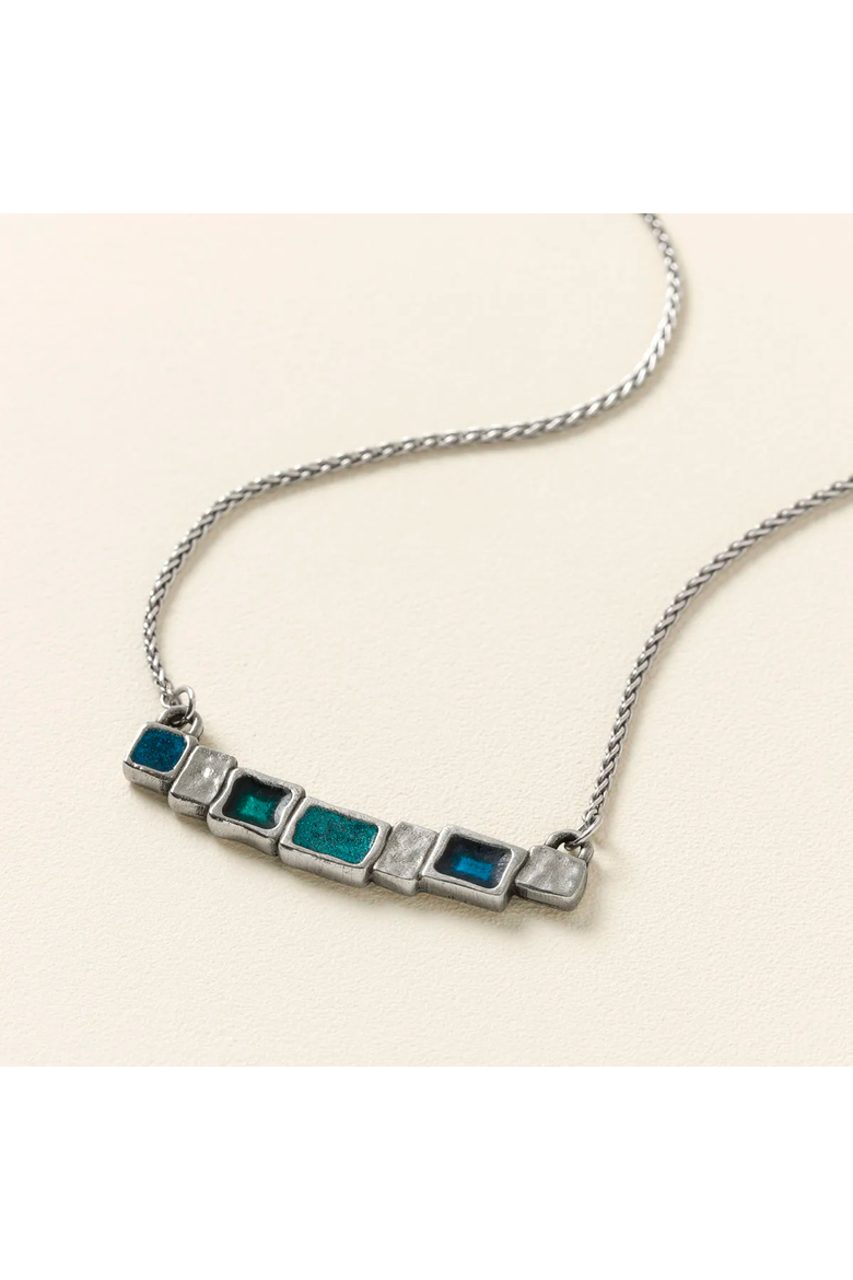 Stepping Stone Necklace by Danforth Pewter, Main, color, Vivid Blue Hues