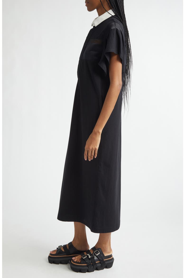 Cotton Jersey Dress, Alternate, color, BLACK