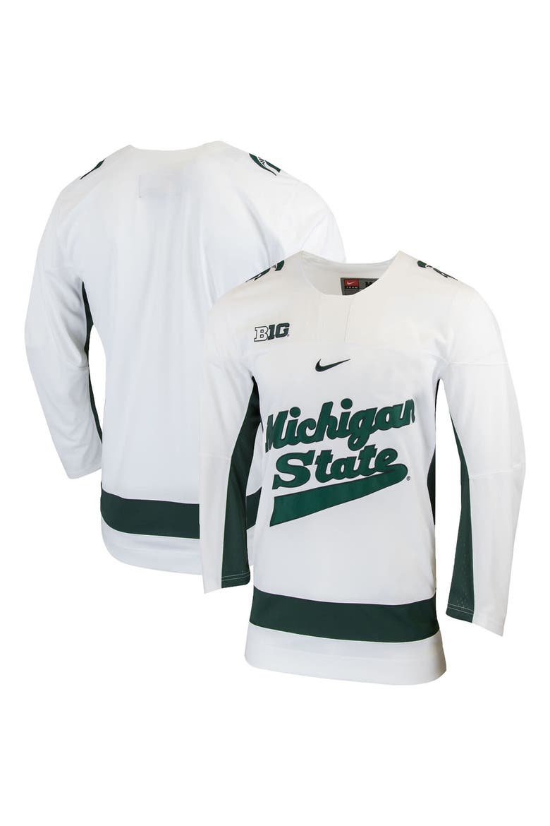 Men's Nike White Michigan State Spartans Replica College Hockey Jersey, Main, color, White