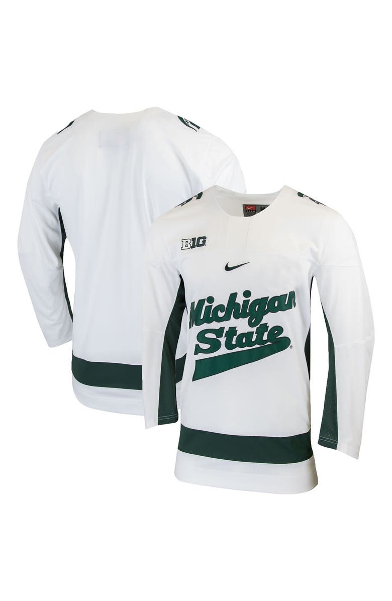 Nike Men's Nike White Michigan State Spartans Replica College Hockey Jersey, Main, color, 