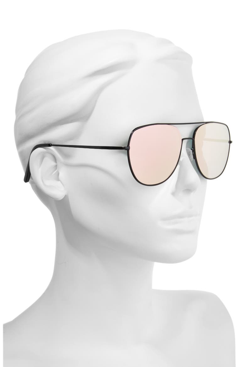 Living Large 60mm Aviator Sunglasses, Alternate, color, BLACK/ PINK