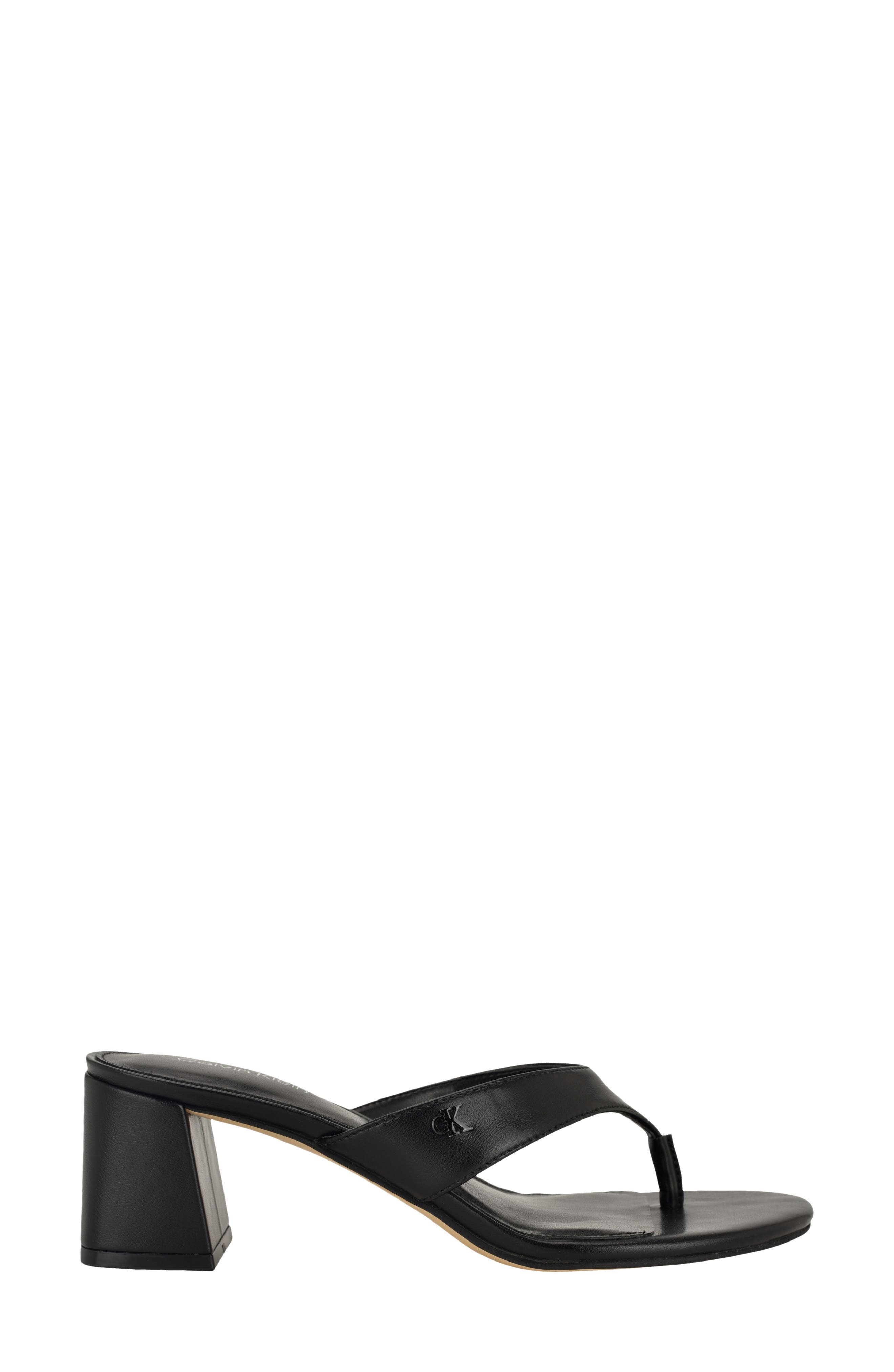 Calvin Klein Locinda Block Heel Sandal, Alternate, color, Black
