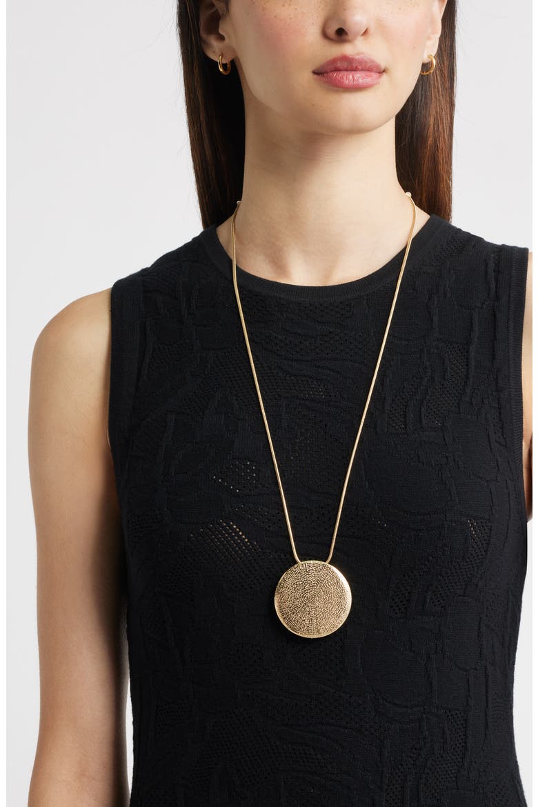 Sea Urchin Pendant Long Necklace, Alternate, color, GOLD