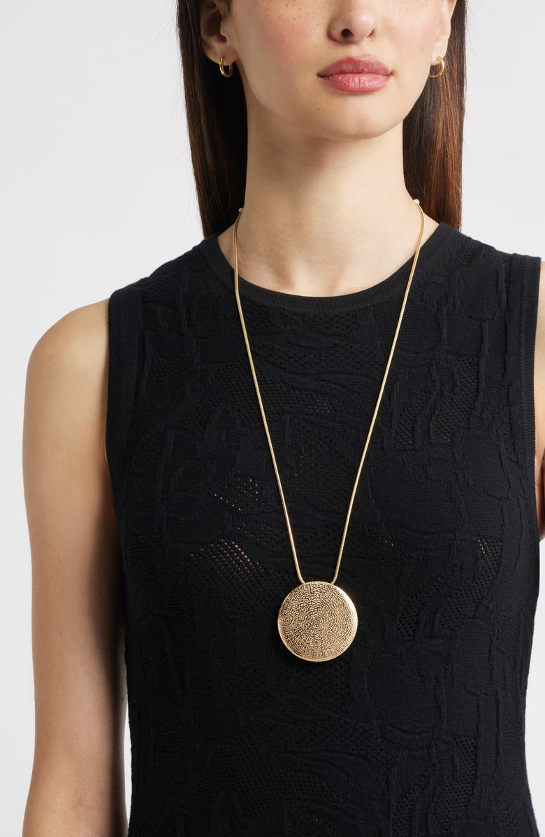 Nordstrom Sea Urchin Pendant Long Necklace, Alternate, color, Gold