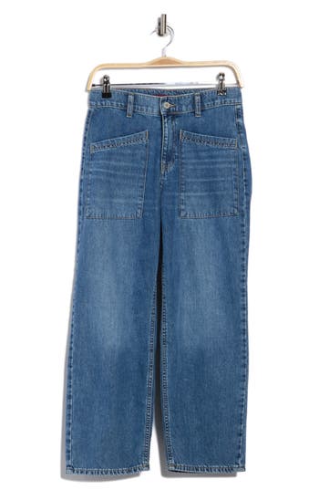 Lucky Brand High Waist Wide Leg Crop Jeans In Blue