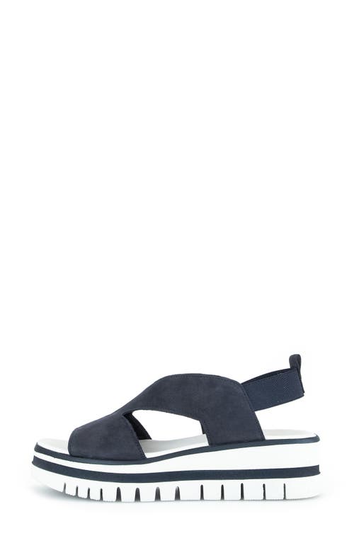 Gabor 44.623 Platform Slingback Sandal In Blue