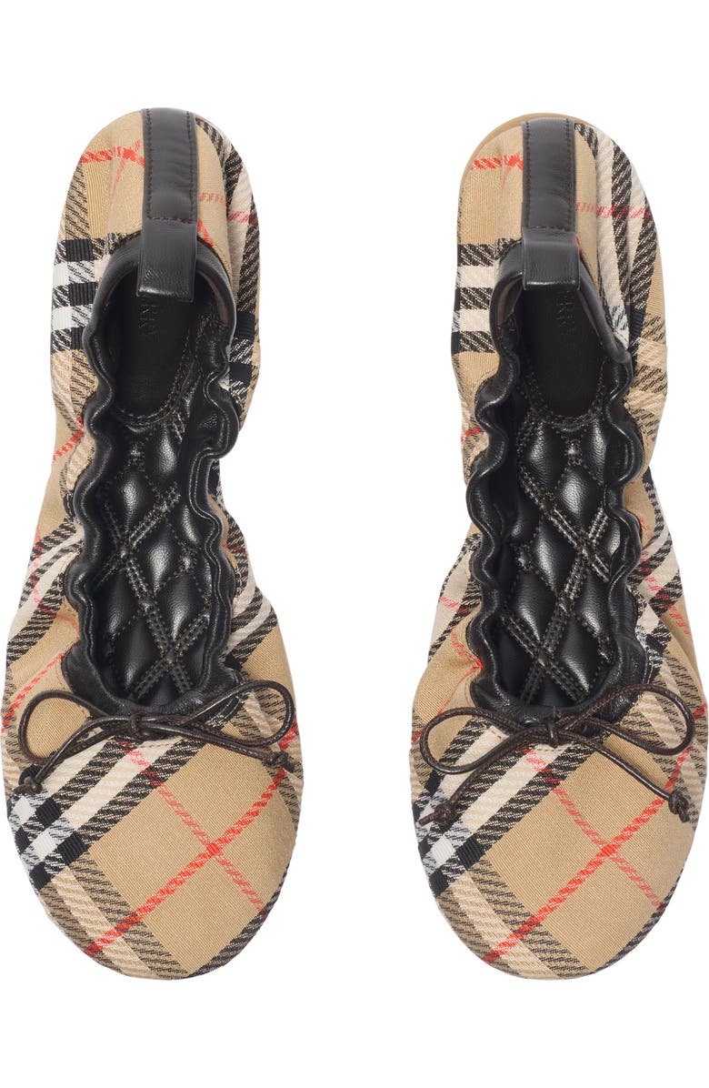 Burberry Check Fawn Ballerinas, Alternate, color, Sand Beige