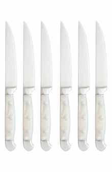 Fortessa Pearl Grey Acrylic Handle 6-Piece Steak Knife Set