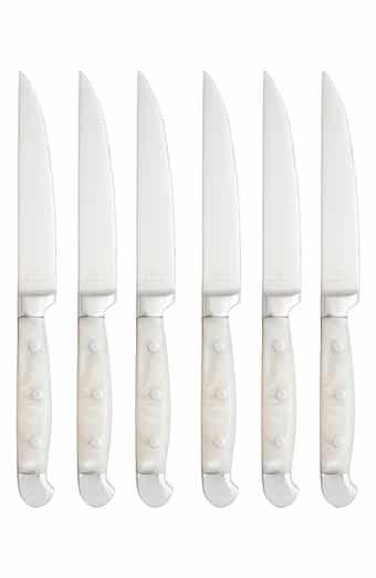 Fortessa Pearl Grey Acrylic Handle 6-Piece Steak Knife Set