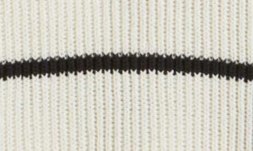 Frame Mens Striped Ribbed Cotton And Silk-blend Polo Jumper In Ivory/black Stripe