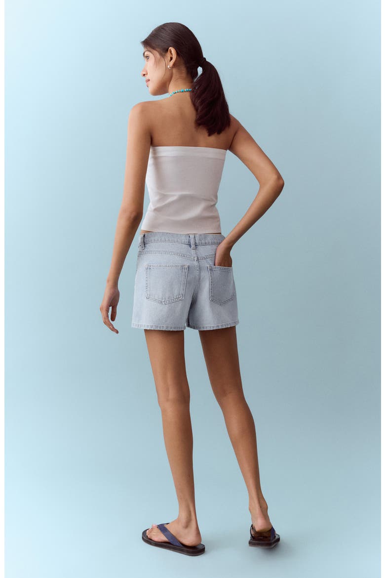 Glitter Denim Shorts, Alternate, color, MEDIUM BLUE