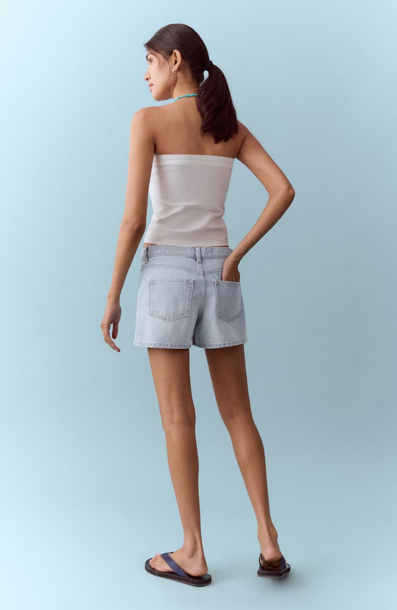 MANGO TEEN Glitter Denim Shorts, Alternate, color,