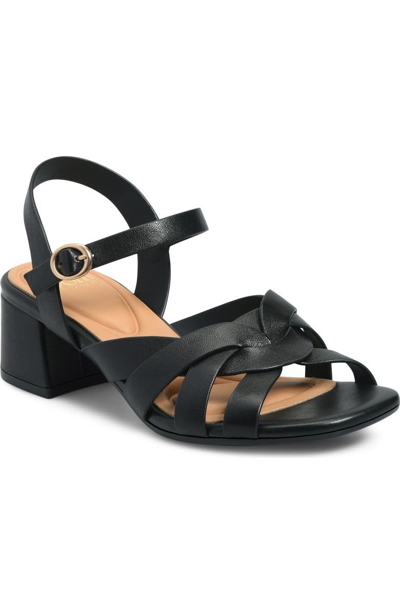 Söfft Lindsey Ankle Strap Sandal, Main, color, Black