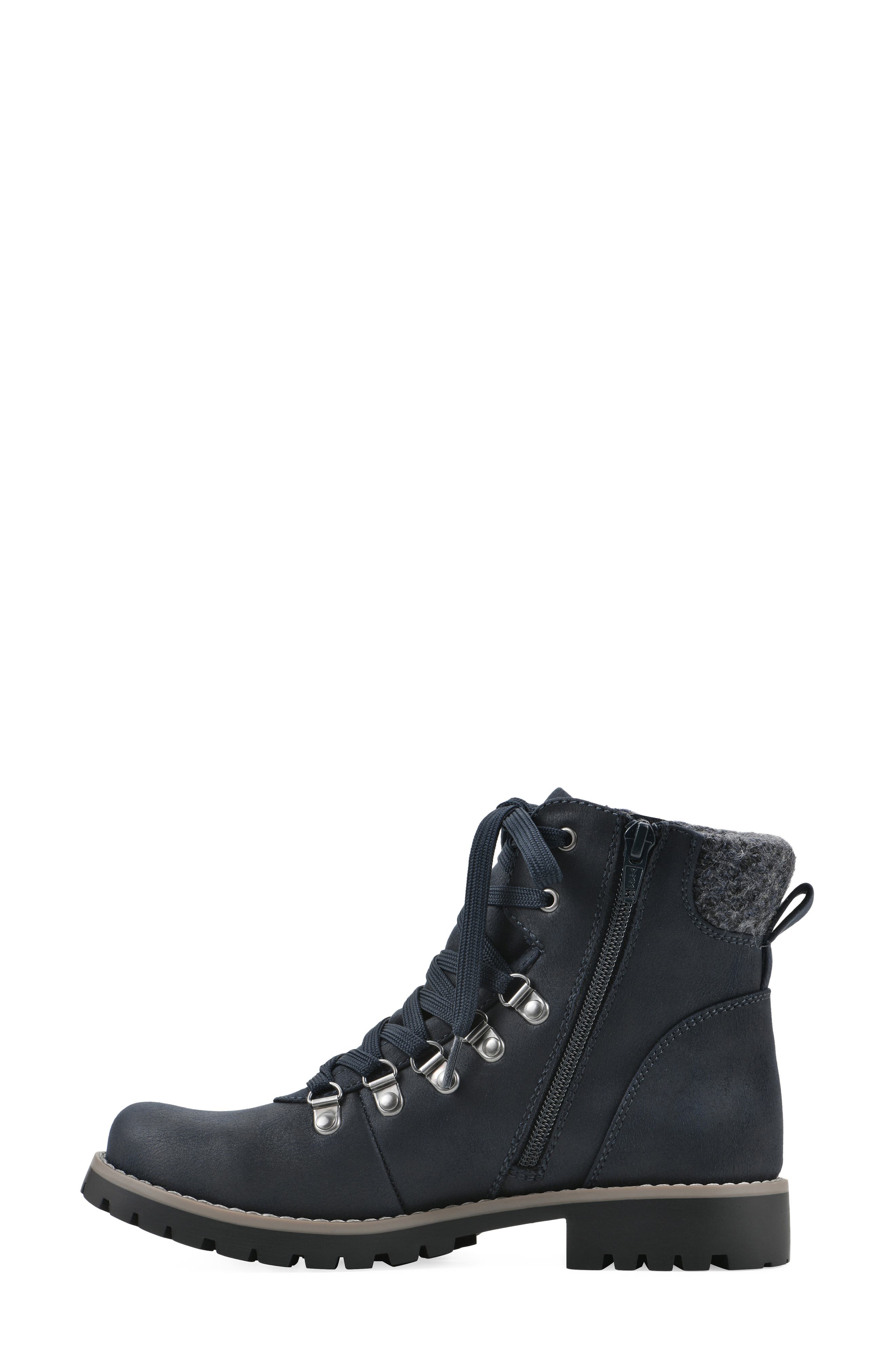 Primed Lace-Up Boot, Alternate, color, DARK NAVY/FABRIC