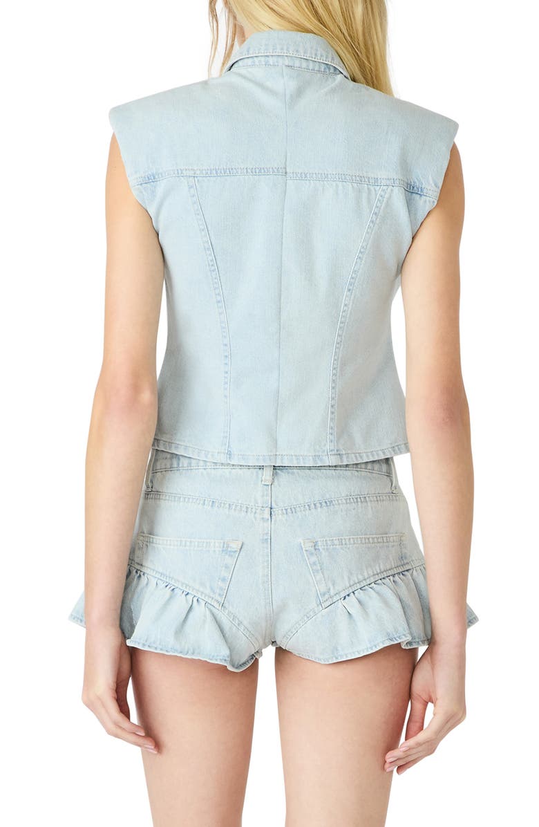 Steve Madden Cassady Crop Denim Vest, Alternate, color, Sulphur Spring