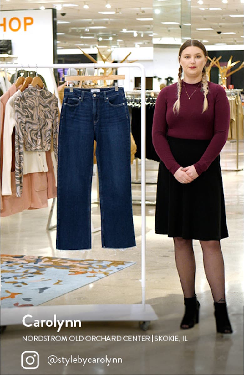 Leena High Waist Raw Hem Wide Leg Jeans, sales video thumbnail