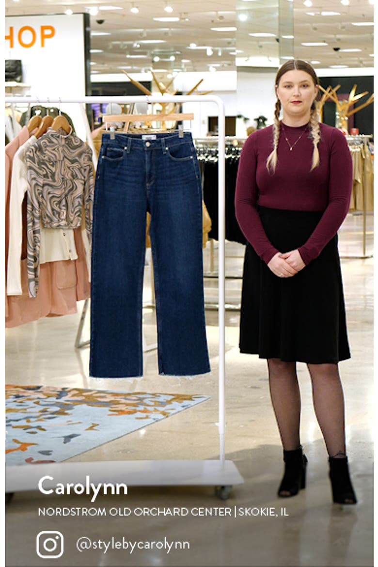 Leena High Waist Raw Hem Wide Leg Jeans video