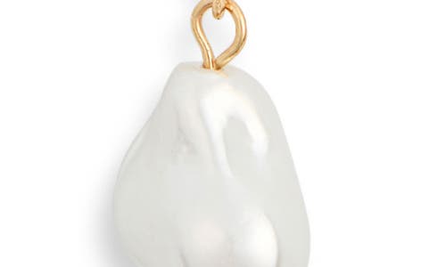 Nordstrom Rack Faux Pearl Station Y-necklace In White- Gold