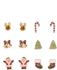 Leith 6-Pack Assorted Holiday Stud Earrings