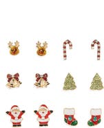 Leith 6-Pack Assorted Holiday Stud Earrings