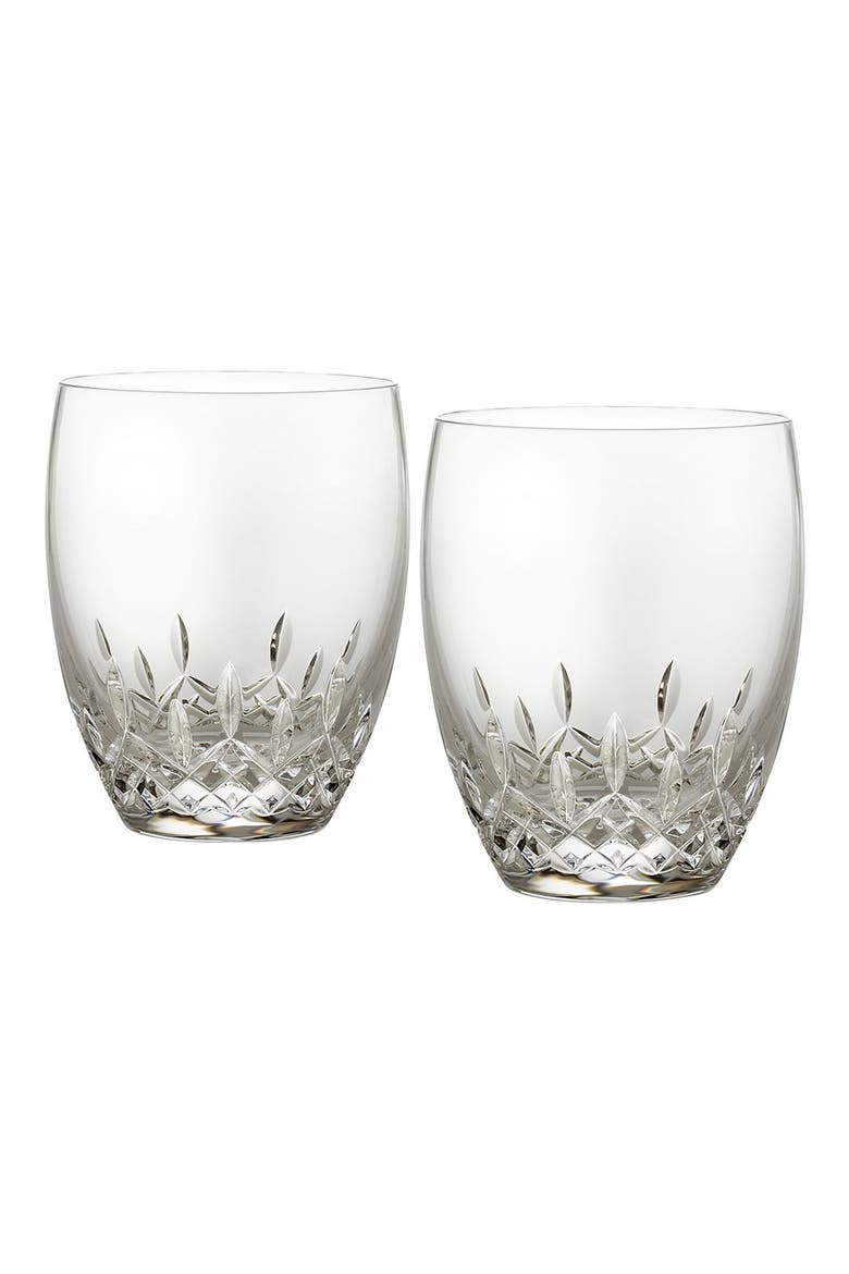 Lismore Essence Set of 2 Lead Crystal Double Old-Fashioned Glasses, Main, color, CLEAR