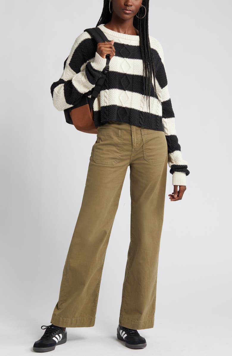 ASKK NY Stripe Crewneck Sweater, Main, color, 