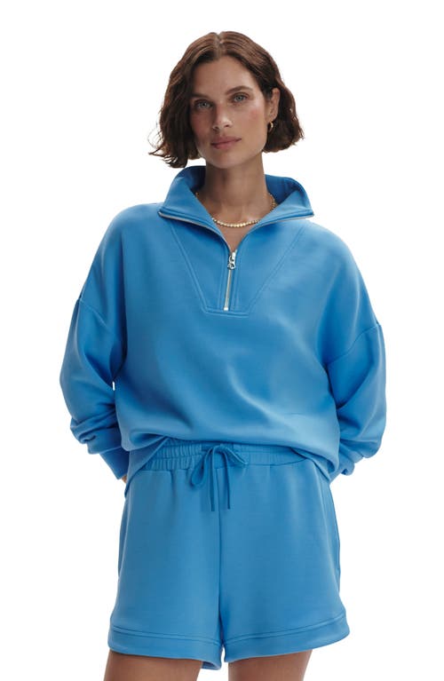 Shop Varley Hawley Half-zip Sweatshirt In Azure Blue