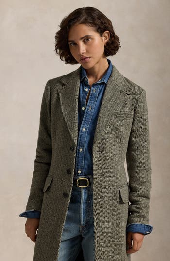 【Her lip to】Herringbone Wool-Blend Coat Herringbone Wool-Blend Classic Coat（チェスターコート）｜Her