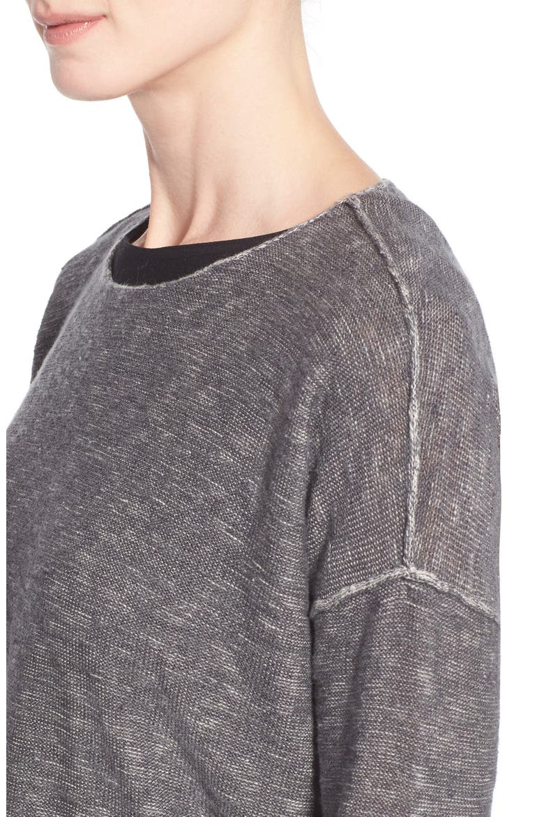 Round Neck Knit Boxy Top, Alternate, color, ASH