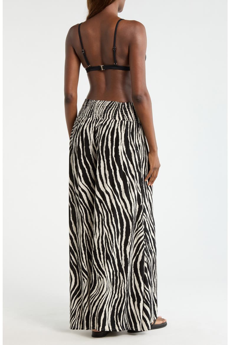 Print Cover-Up Palazzo Pants, Alternate, color, BLACK ZEBRA