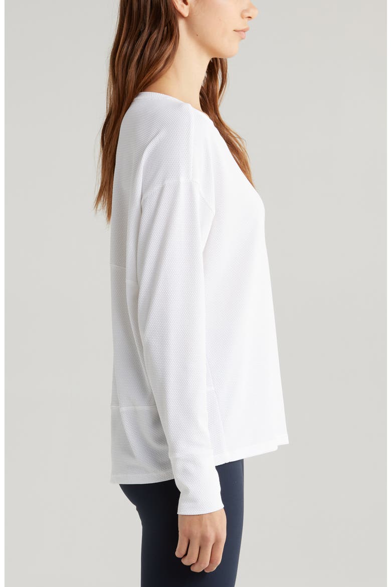 Textured Equilibrium Long Sleeve T-Shirt, Alternate, color, WHITE
